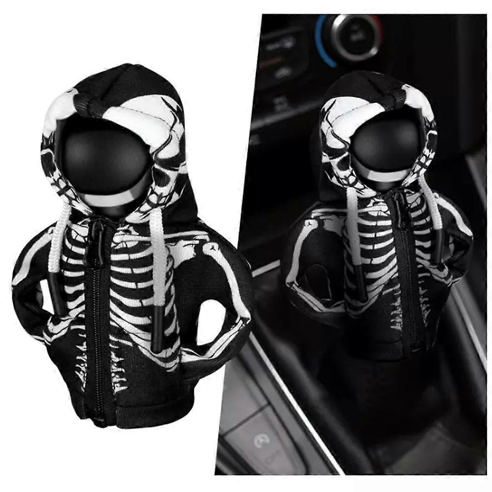 (Y)Halloween Skeleton Car Gear Shift Hoodie, Universal Hoodie Car Gear Shift Cover