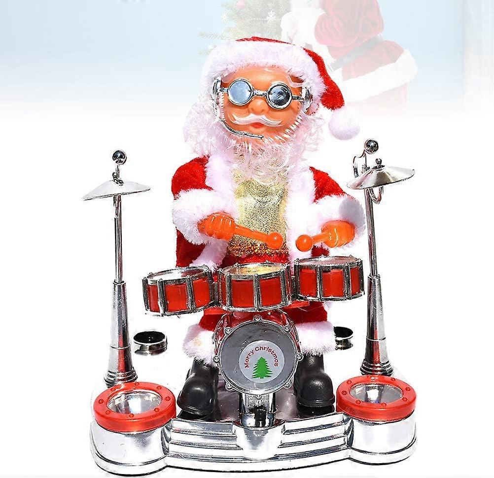 (Y)2024 New Doll Toy Singing Dancing Santa Claus Play The Drum Toy Battery Operated Musical Moving Figure Holiday Party Supplie