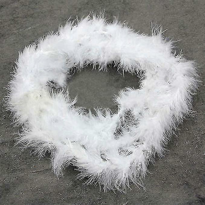 (Y)2024 New 5pcs 2m Christmas Tree White Feather Garland Fluffy Boa, Strips White Feather Boa's For Xmas Tree Decoration