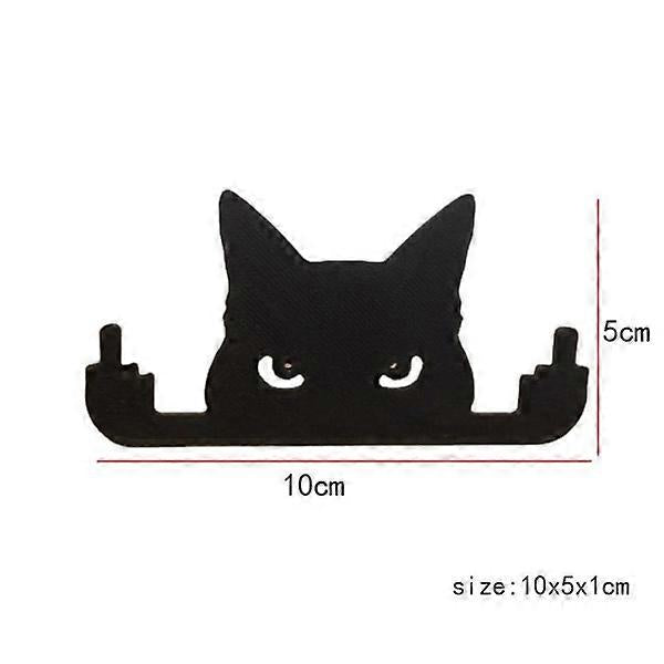 (Y)4PCS middle finger Cat Black cat room window 10x5x1cm