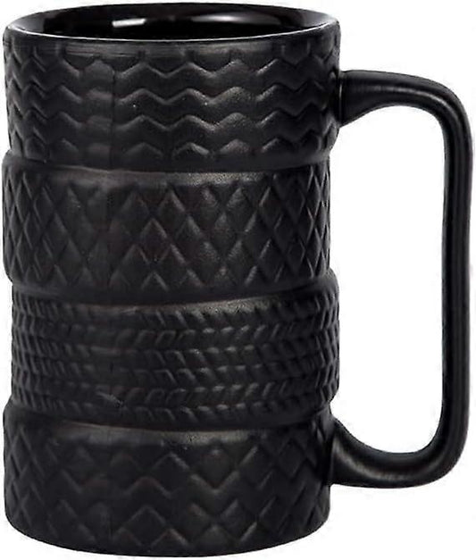 (Y)500ML Creative Tire Shaped Ceramic Mug Ceramic Wheel Coffee Mug 3D Mug Gift Mug