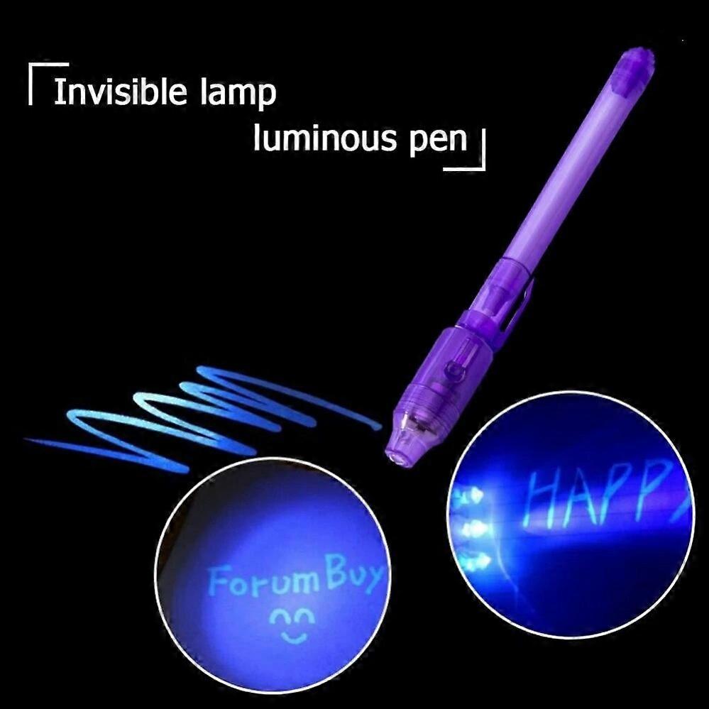 (Y)3PCS Invisible Ink Pen With Magic UV Light Pencil for Money Fluorescent Secret Message Writing Drawing Pen Ballpoint Pens Kids Toy