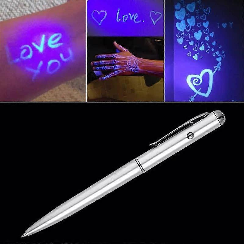 (Y)3PCS Invisible Ink Pen With Magic UV Light Pencil for Money Fluorescent Secret Message Writing Drawing Pen Ballpoint Pens Kids Toy