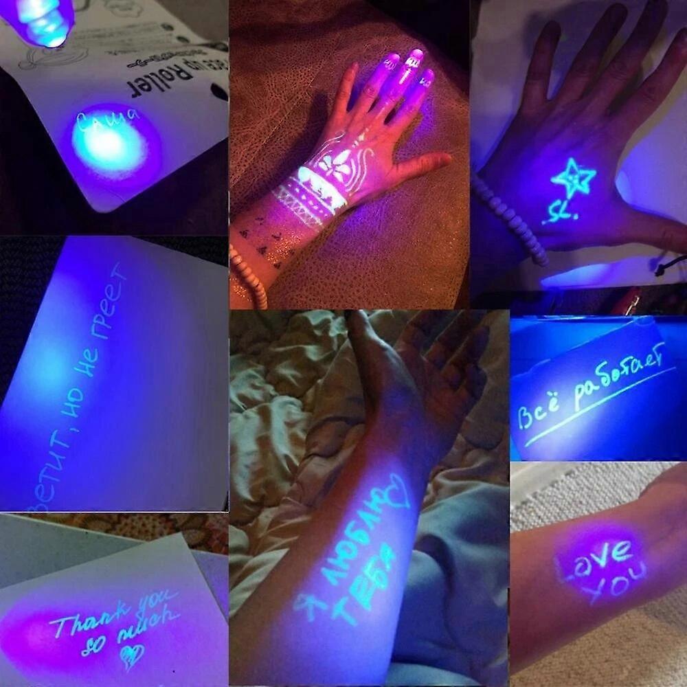 (Y)3PCS Invisible Ink Pen With Magic UV Light Pencil for Money Fluorescent Secret Message Writing Drawing Pen Ballpoint Pens Kids Toy