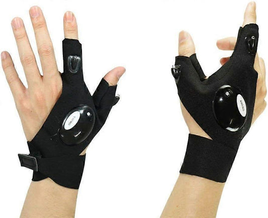 (Y)Flashlight LED Gloves, Fingerless LED Flashlight Gloves, Birthday Gifts for Man, Hands Free Flashlights for Working