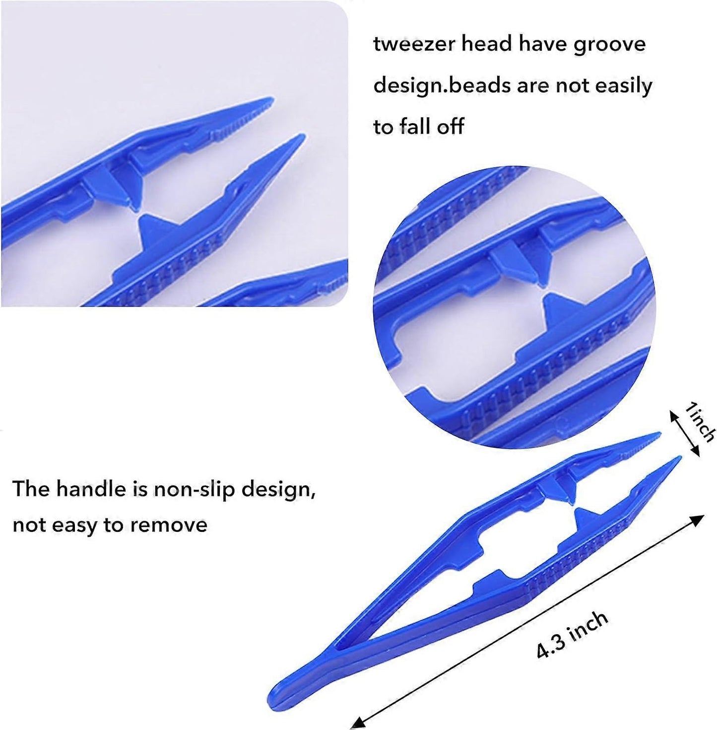 (Y)Plastic Tweezers, 5Pcs Plastic Tweezers for Kids,Craft Tweezers for DIY Craft Jewelry Making Family School Beading Project