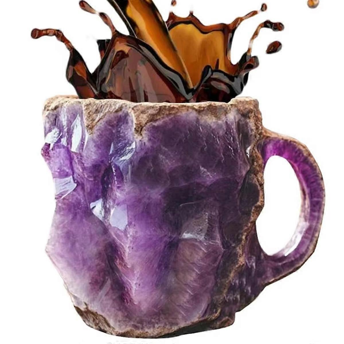 (Y)Mineral Crystal Coffee Mug, Elegant Multi-Colored Imitation Mineral Crystal Mug, Mineral Coffee Mug