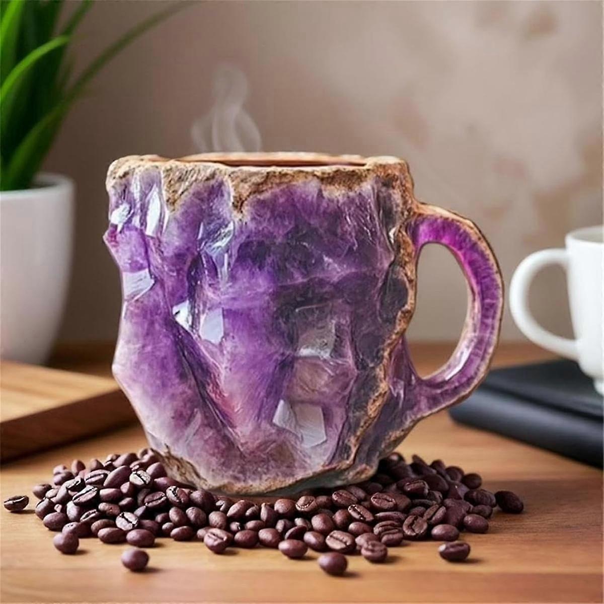 (Y)Mineral Crystal Coffee Mug, Elegant Multi-Colored Imitation Mineral Crystal Mug, Mineral Coffee Mug