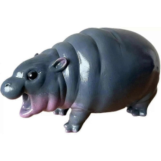 (Y)Moo Deng Toy ,Moo Deng Hippo,Bouncy Pork Pygmy Hippo Statue,Hippo Resin Figurine