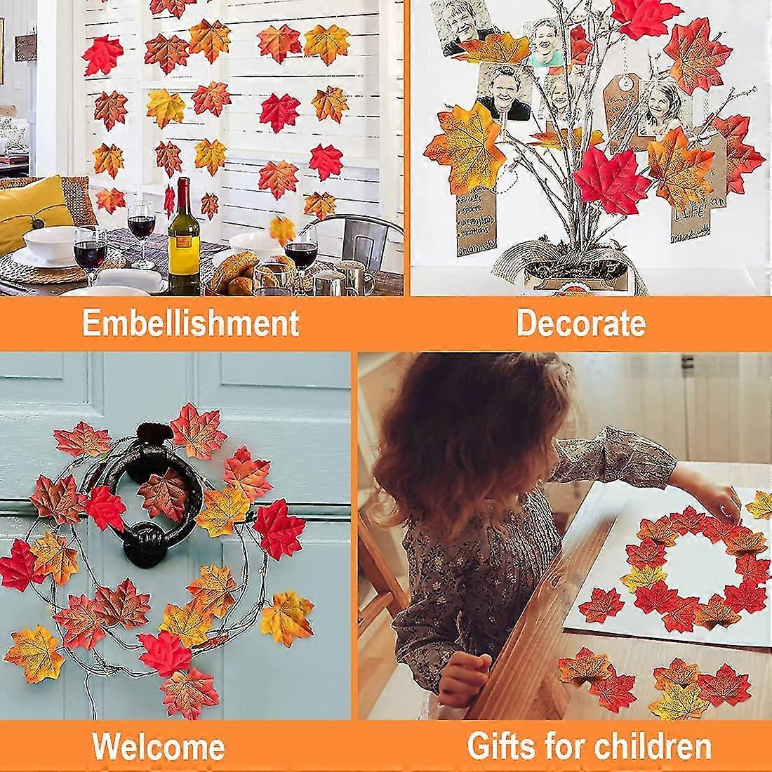 (Y)200pcs Leaves Decoration Autumn Leaves Decoration Leaves Decoration Autumn Scatter Decoration