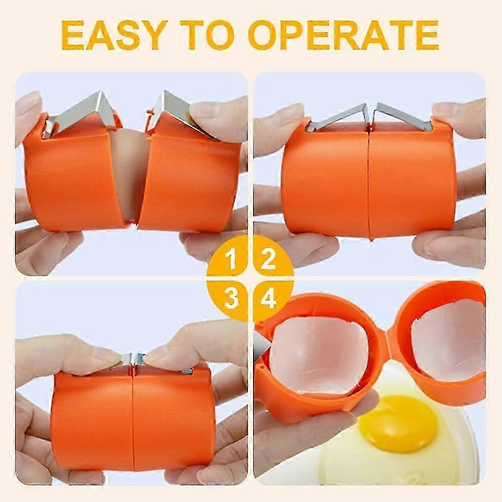 (Y)3PCS Egg Shell Opener, 2025 New Egg Cracker Tool for Raw Eggs, Handheld Eggs Breaker Multifunctional Egg Cutter