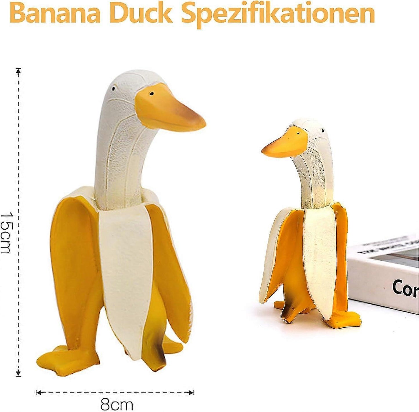 (Y)Resin Banana Duck,Banana Duck Garden Statues Banana Duck Sculpture Garden Decoration Yellow Banana Duck Statue