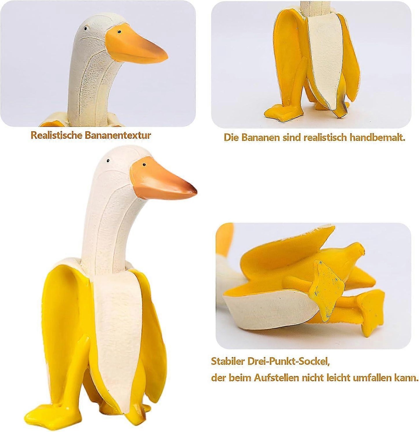 (Y)Resin Banana Duck,Banana Duck Garden Statues Banana Duck Sculpture Garden Decoration Yellow Banana Duck Statue