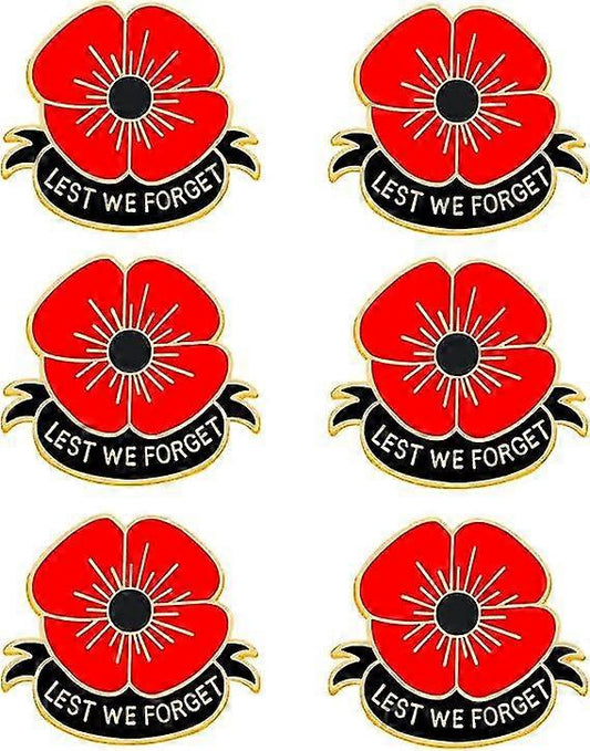 (Y)Red Poppy Pins Lest We Forget Enamel Poppy Brooch Pins For Women Flowers Broaches