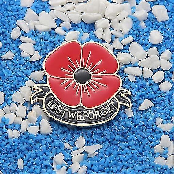 (Y)Red Poppy Pins Lest We Forget Enamel Poppy Brooch Pins For Women Flowers Broaches