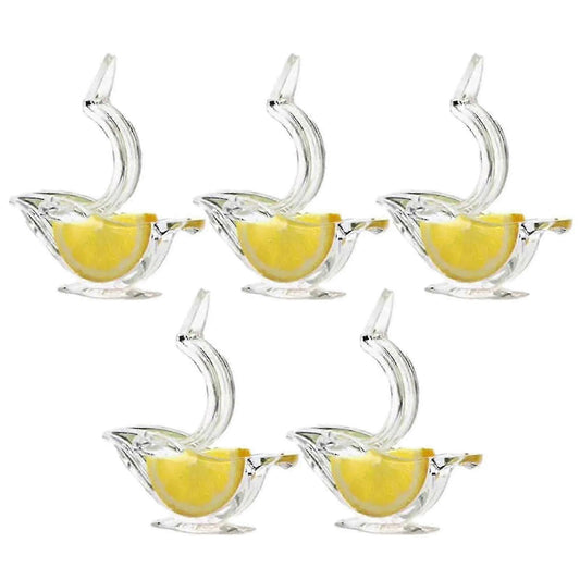 (Y)5pcs Lemon Juicer Clip Acrylic Manual Lemon Slice Squeezer Convenient Transparent Fruit Juicer For Home