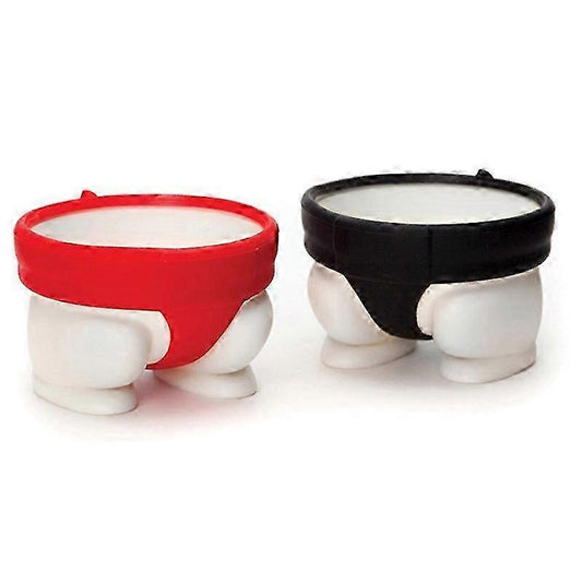 (Y)2 Piece Egg Cup Silica Gel Egg Cup Sumo Egg Cup Set Child Egg Cup, 6 * 5.5 * 4cm