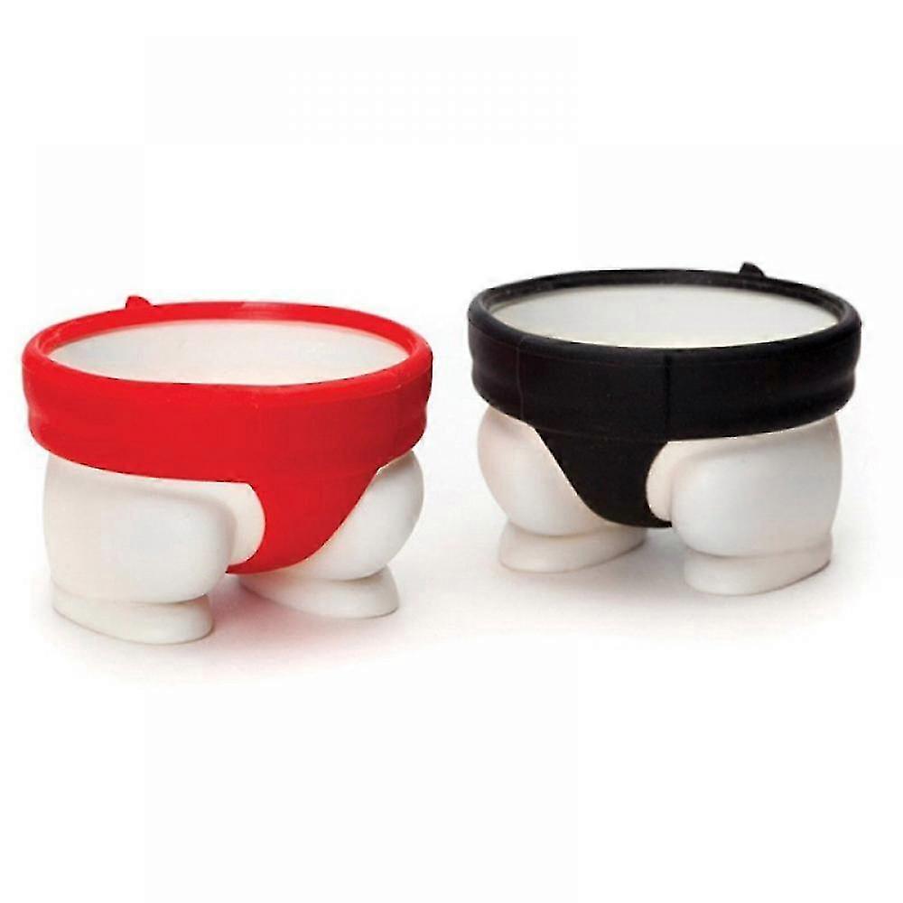 (Y)2 Piece Egg Cup Silica Gel Egg Cup Sumo Egg Cup Set Child Egg Cup, 6 * 5.5 * 4cm