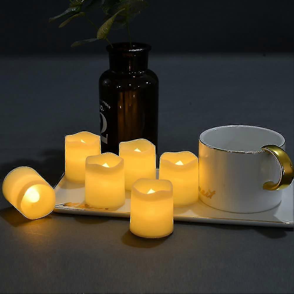 (Y)24 Pack LED Flameless Candles Votive Candles Tea Lights Flickering Electric Fake Candle Battery Operated