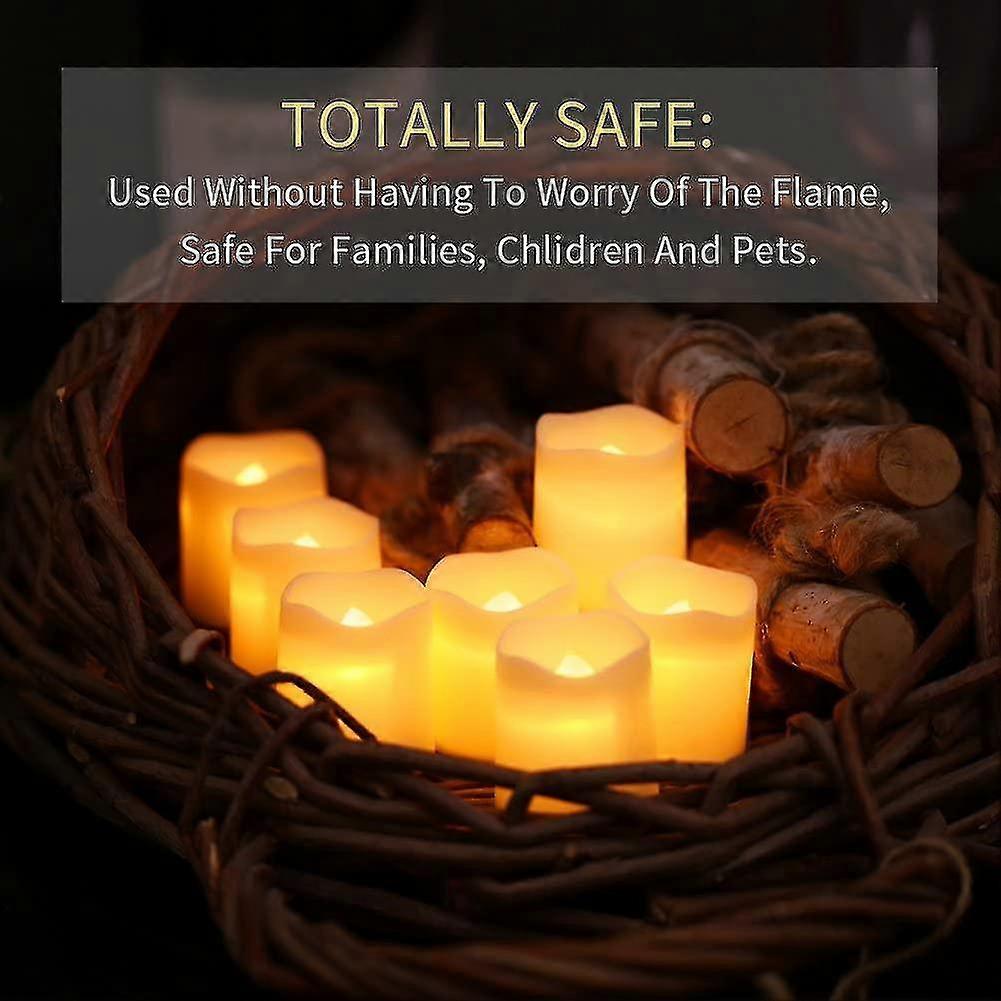 (Y)24 Pack LED Flameless Candles Votive Candles Tea Lights Flickering Electric Fake Candle Battery Operated