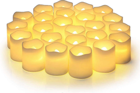 (Y)24 Pack LED Flameless Candles Votive Candles Tea Lights Flickering Electric Fake Candle Battery Operated