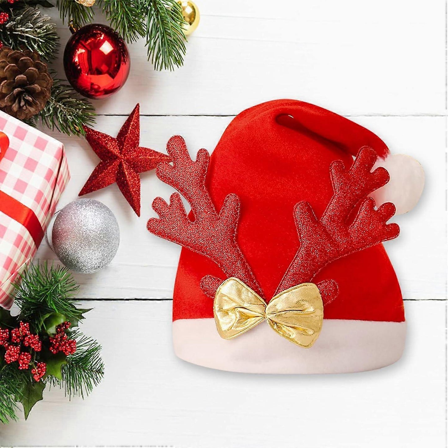 (Y)4pcs Unisex Christmas Hat Winter Knitted Crochet Beanie Santa Hat for Women Men Soft