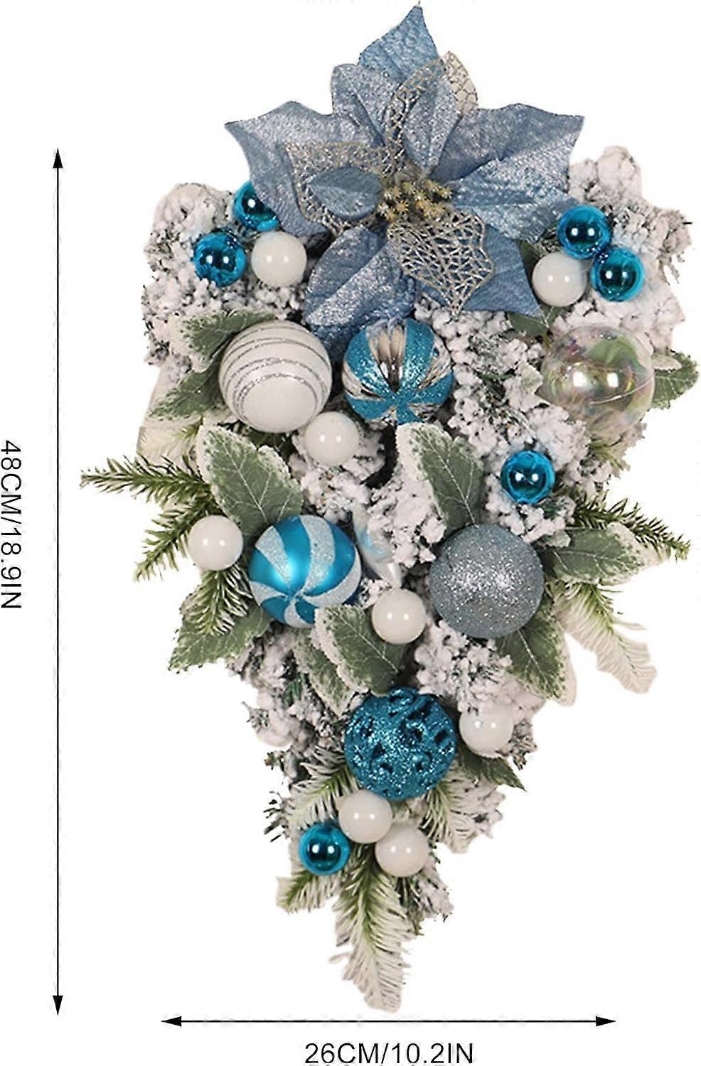 (Y)Christmas Swags and Wreaths Christmas Wreath Outdoor Winter Wreaths, Blue Ball