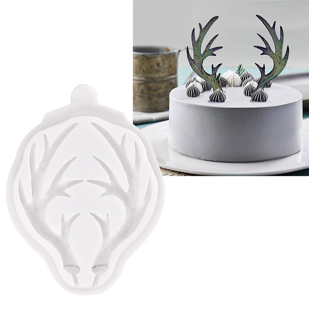 (Y)2Pcs Large Antlers Resin Silicone Mold Cake Fondant Molds Sugarcraft Baking Tools