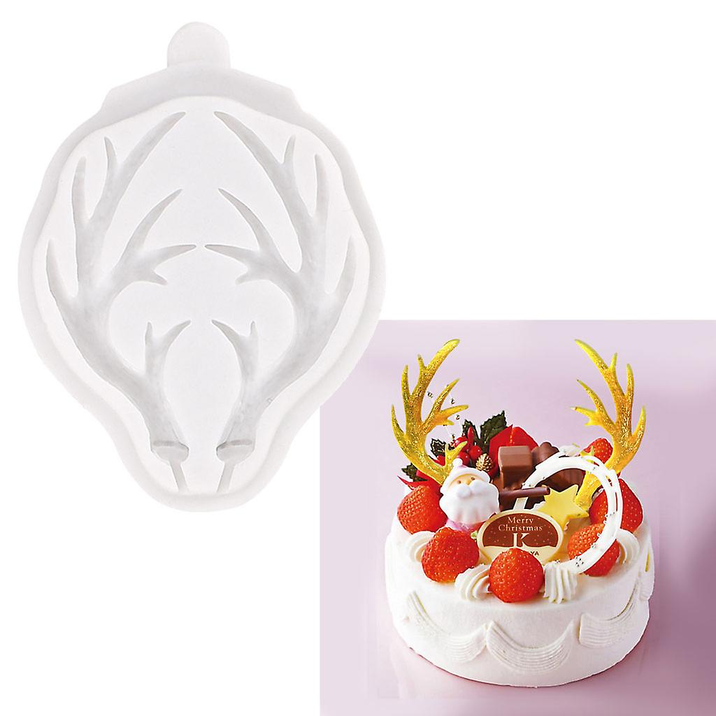 (Y)2Pcs Large Antlers Resin Silicone Mold Cake Fondant Molds Sugarcraft Baking Tools