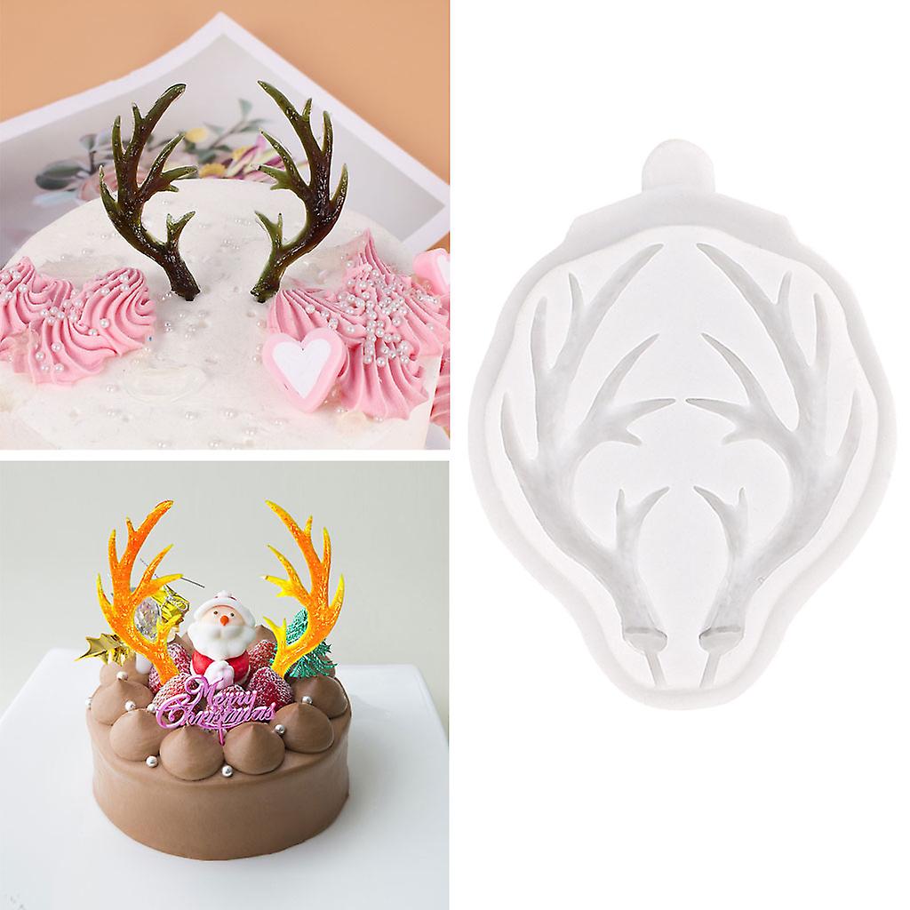 (Y)2Pcs Large Antlers Resin Silicone Mold Cake Fondant Molds Sugarcraft Baking Tools