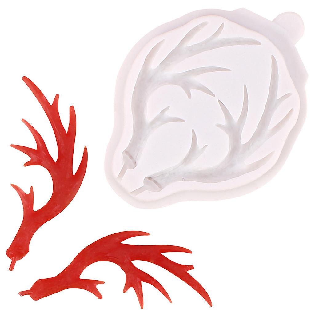 (Y)2Pcs Large Antlers Resin Silicone Mold Cake Fondant Molds Sugarcraft Baking Tools