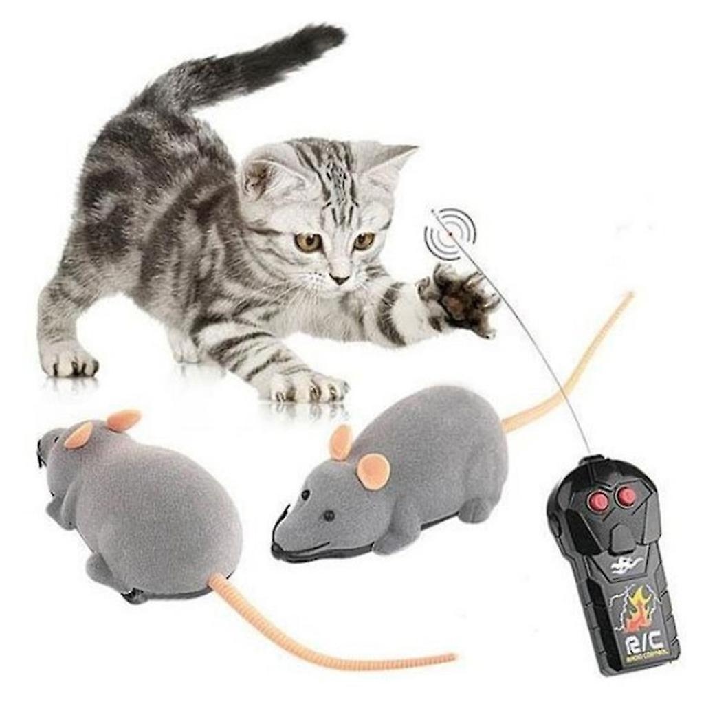 (Y)Wireless Electronic Mouse Rat With Remote Control Interactive Pet Toy For Cats