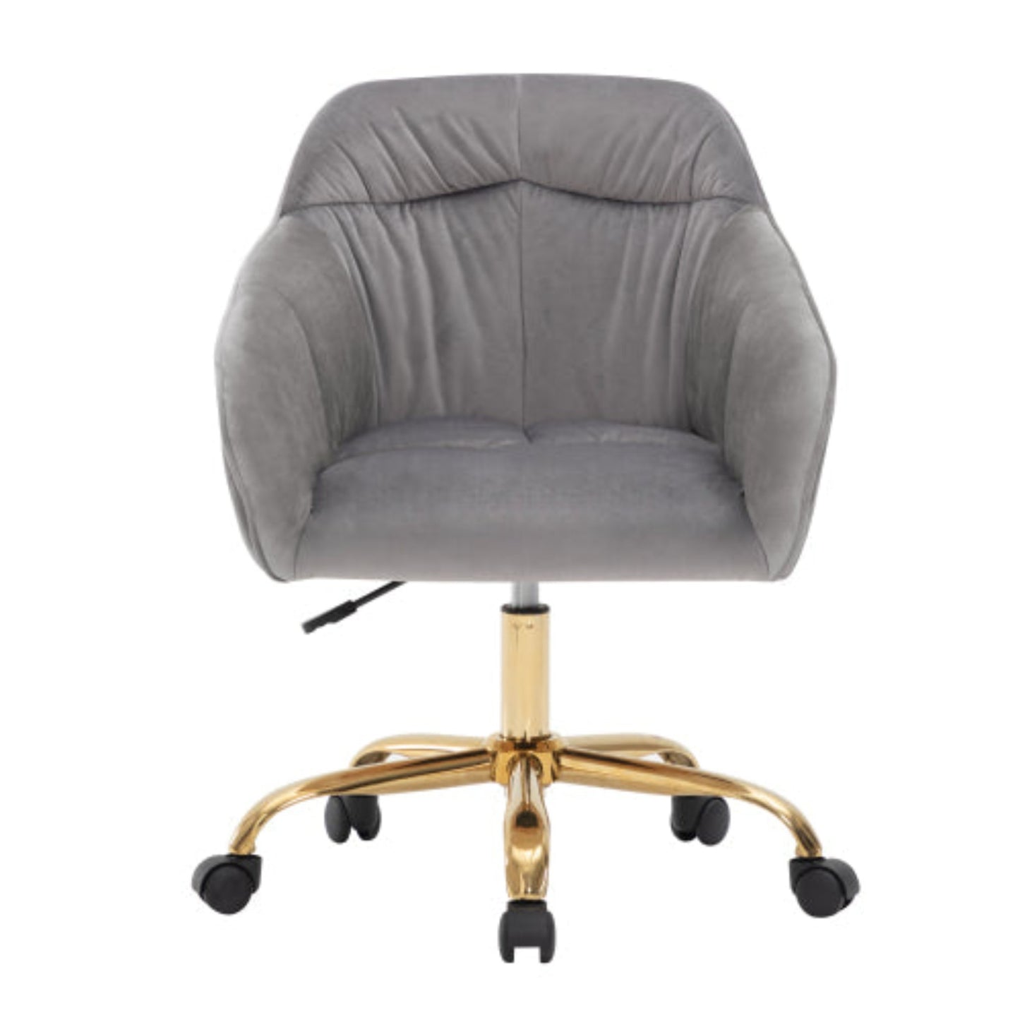 (p)Velvet Swivel Chair with Gold Legs - Adjustable Height, Breathable, Home Office Ready