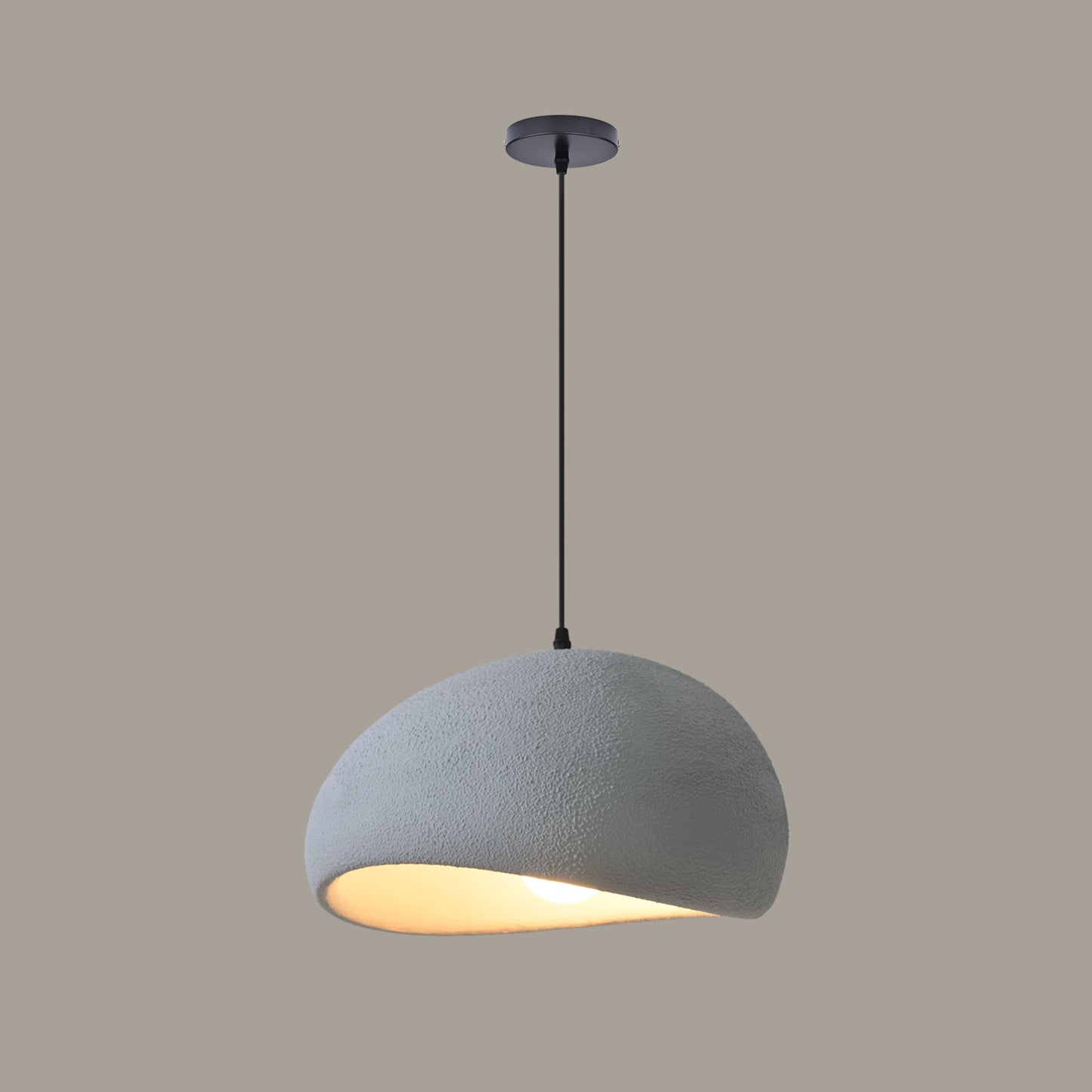 (M) Wabi Sabi Pendant Lighting Polystyrene Gray Chandelier Hanging Light Fixture for Dining Room Hall