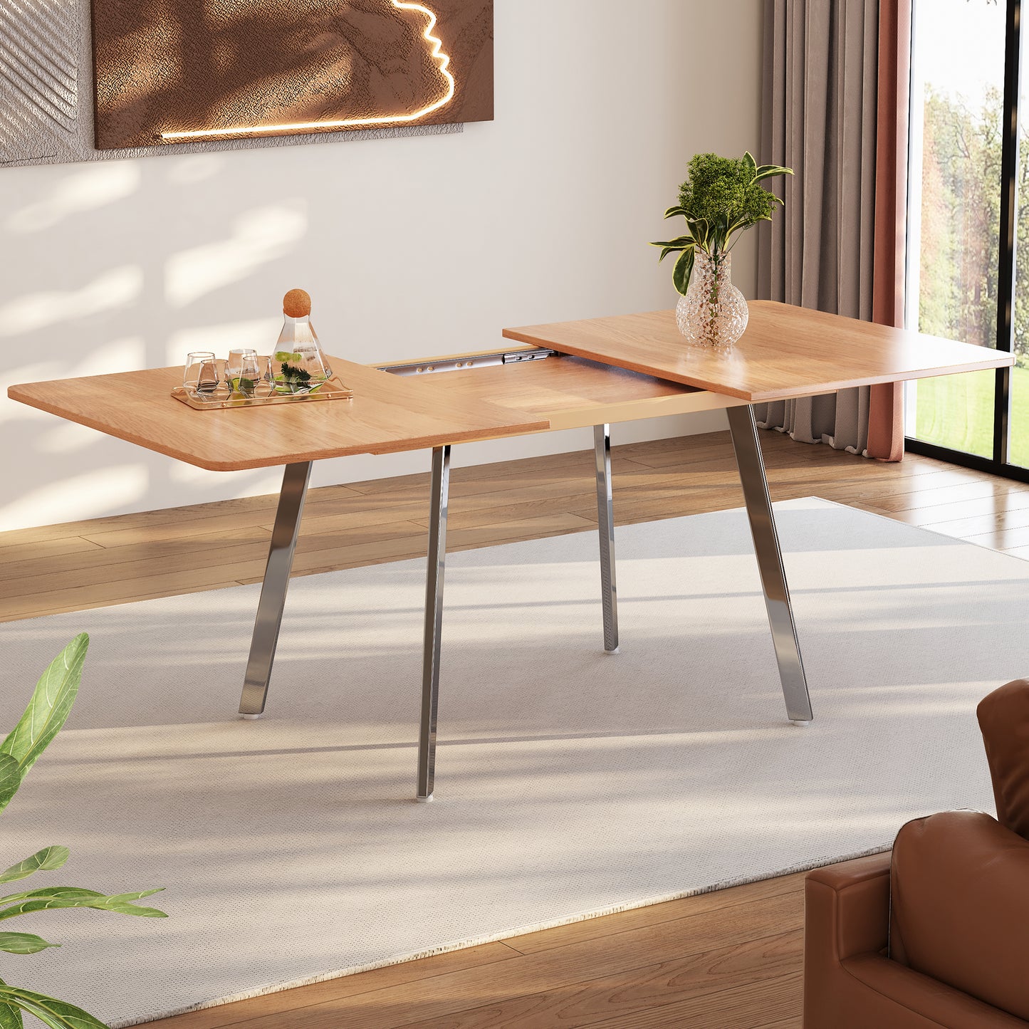 Stylish Minimalist Extendable Dining Table