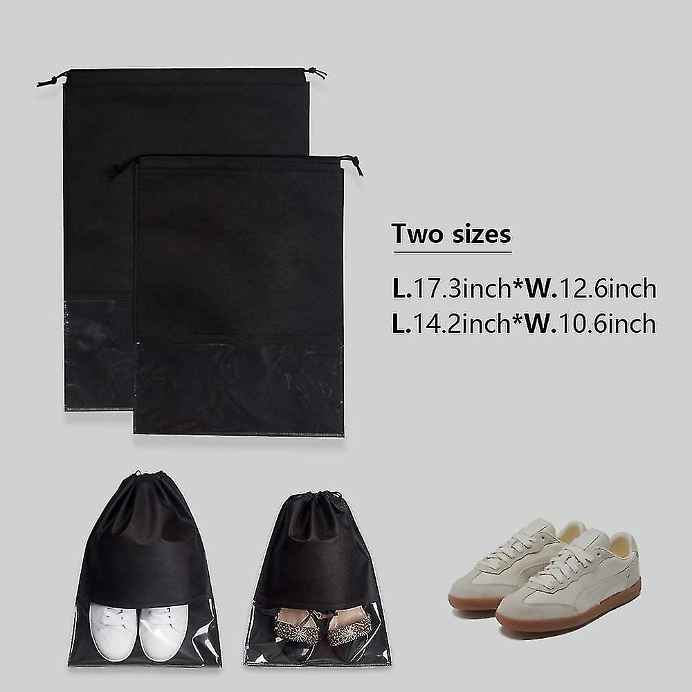 (Y)18 Pcs Dustproof Drawstring Bag Travel Shoe Bags Dust Cover Pouch Bag Storage With Visual Window For Handbags