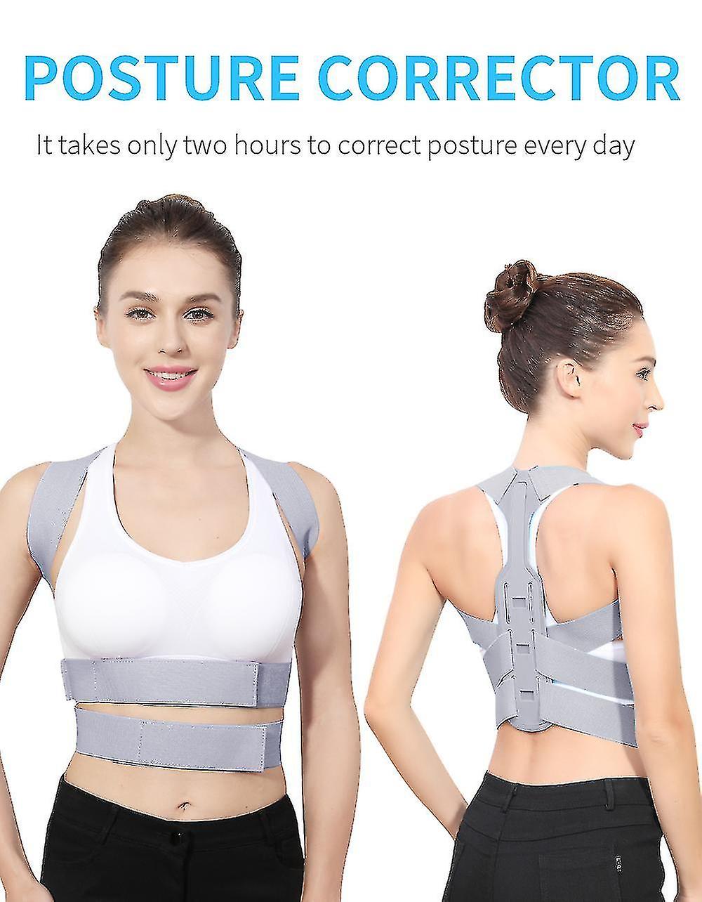 (Y)Adjustable back posture corrector with support strap, clavicle, spine, back, shoulders