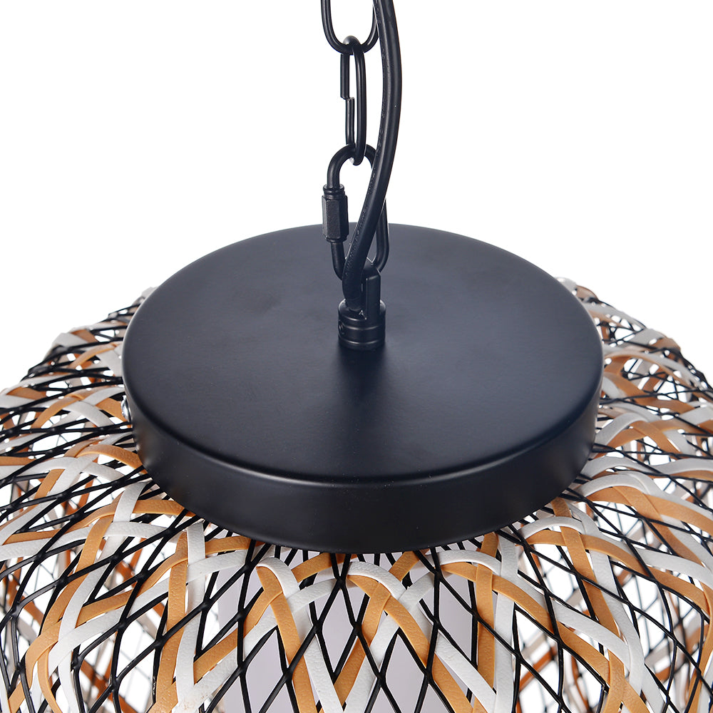 (Q)Outdoor Waterproof Rattan Decorative Pendant Light,Modern Minimalist Style Pendant light, Suitable for Living Room, Dining Room, Bedroom