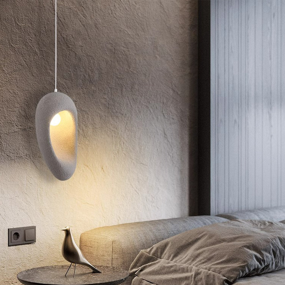 (Z)Wabi-Sabi Style Resin Pendant Light, Interpreting the Aesthetics of Rustic and Tranquil Light and Shadow