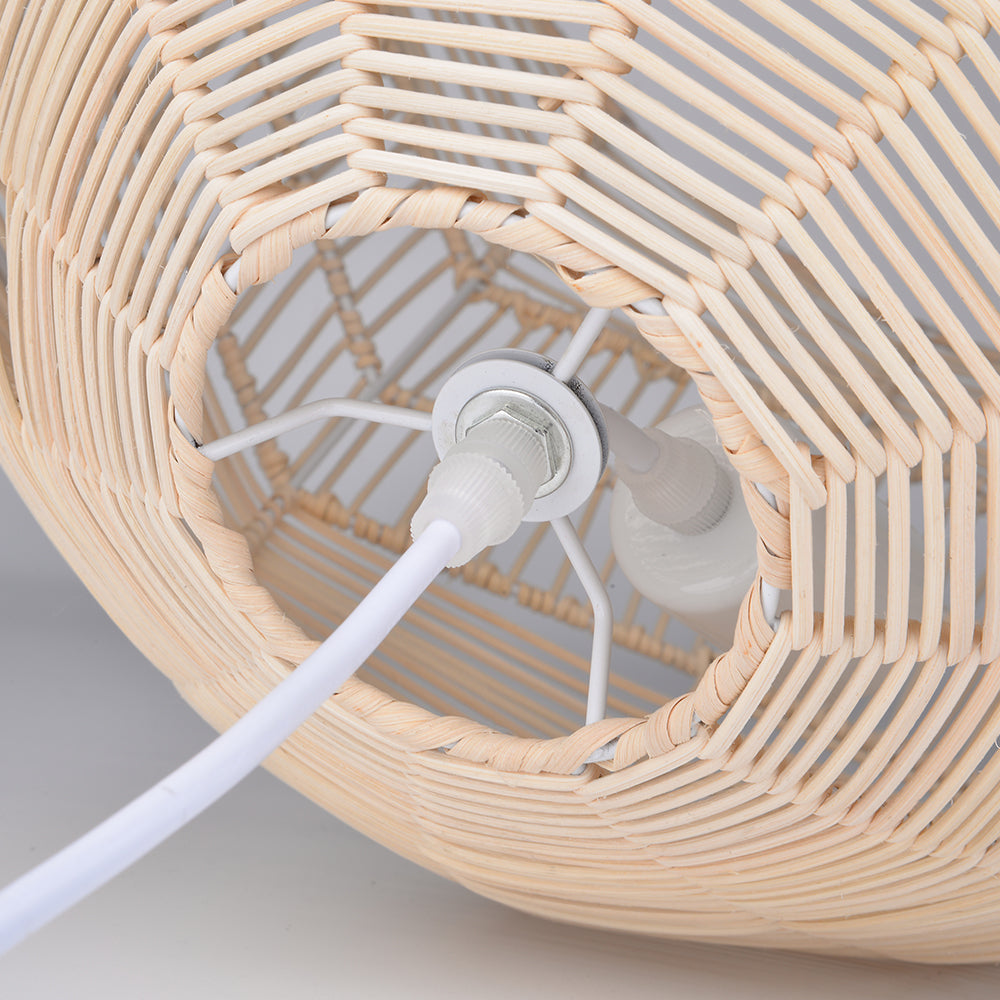 Dome Rattan Pendant Light Natural For Living Room