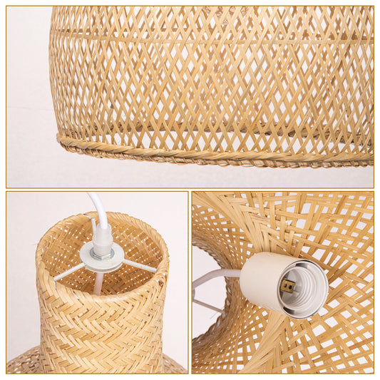 Bamboo Chandelier Vintage Rustic Hand-Woven Chandelier