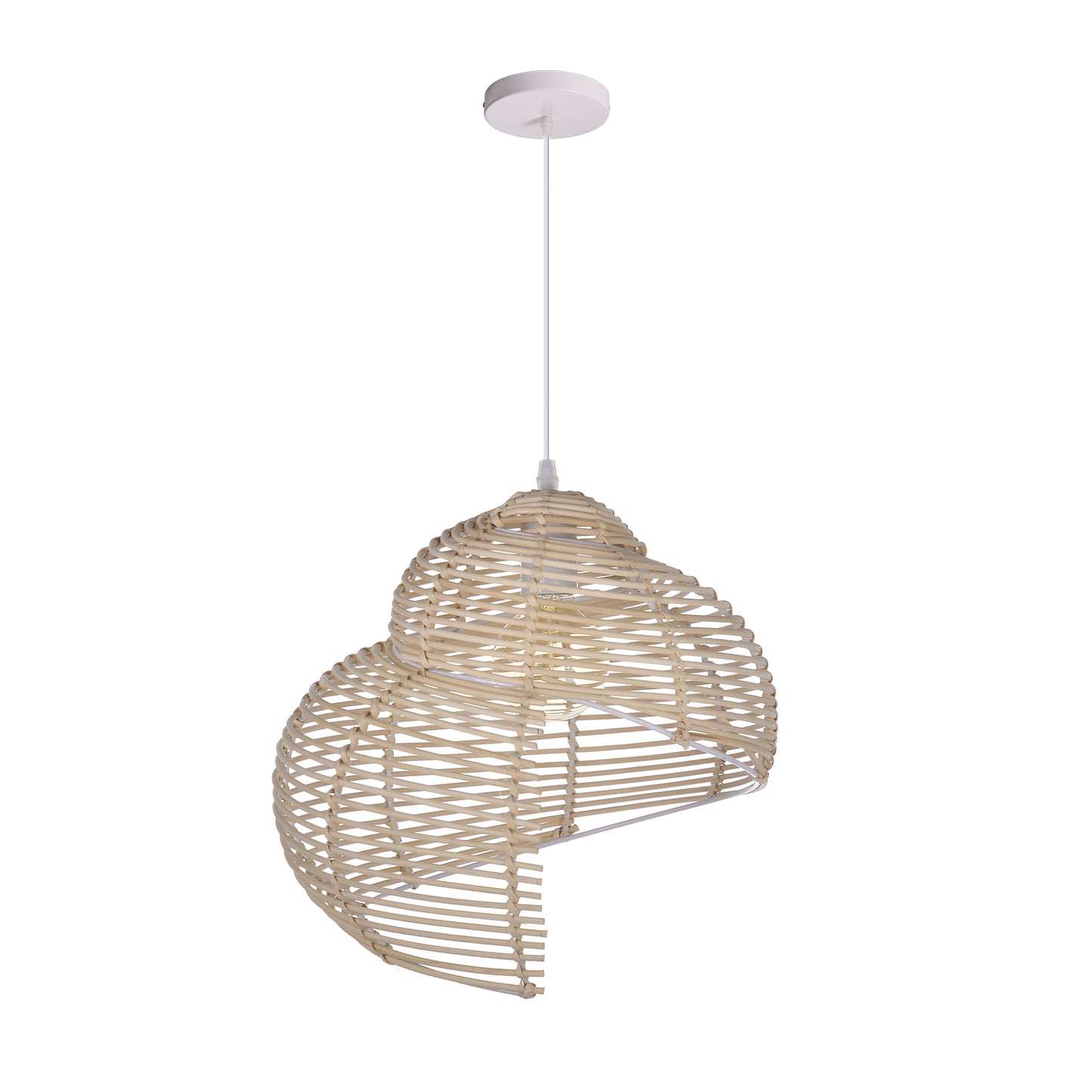 (M) ARTURESTHOME Conch Weave Pendant Light Hanging Chandelier Rattan Handmade Hanging Lights Fixture