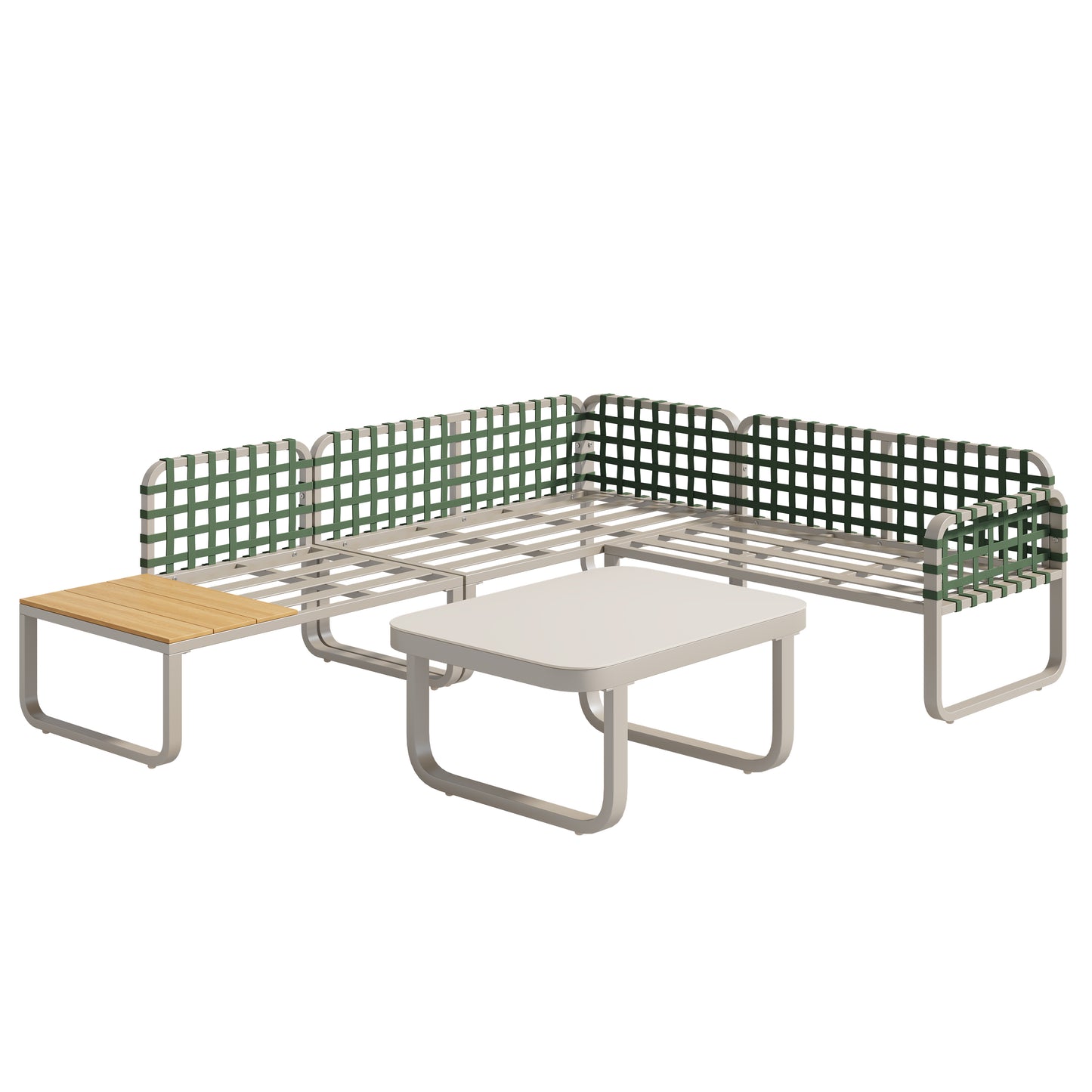 Garden lounge set, modern outdoor sofa set (includes all seat and back cushions), balcony set, garden and terrace, apricot