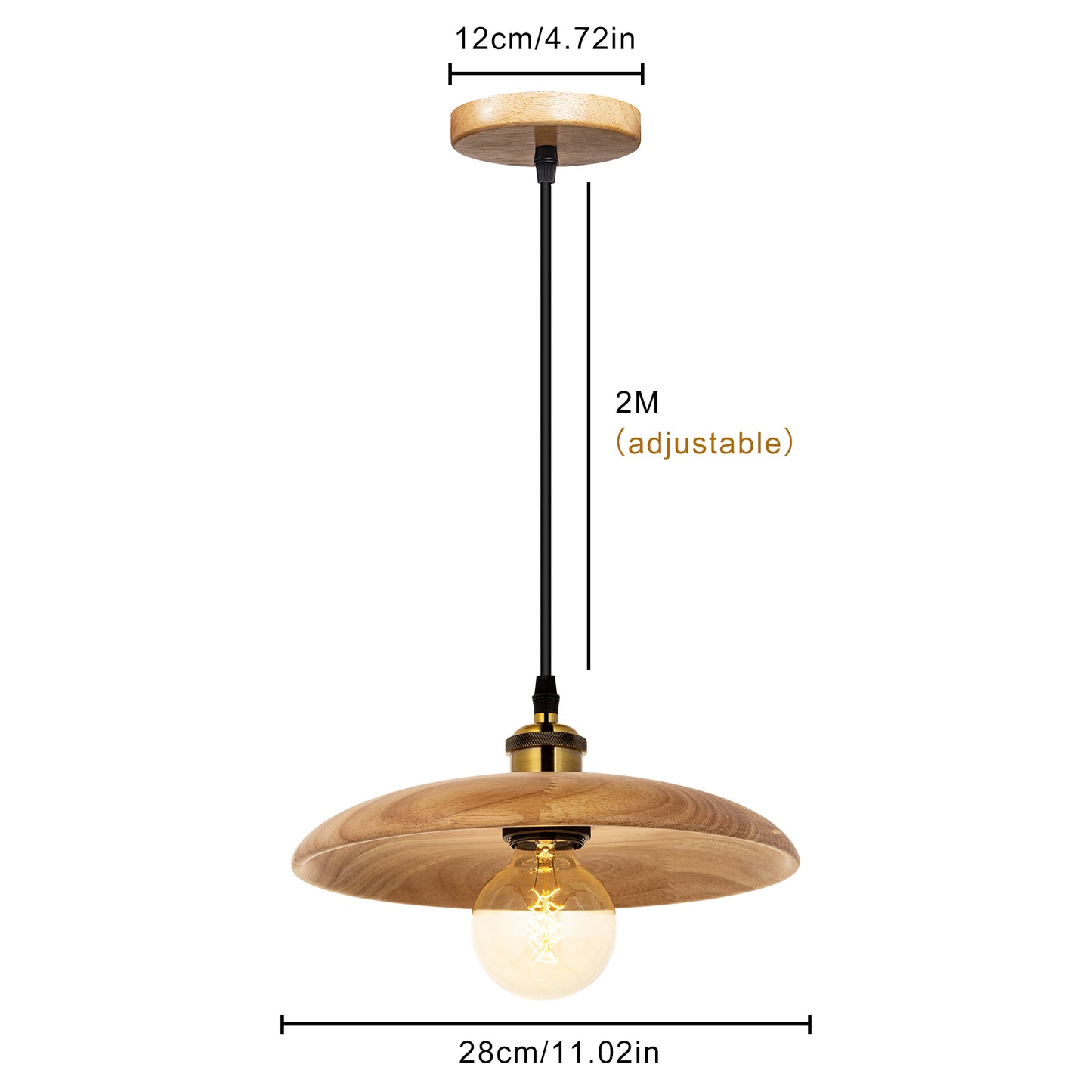 (M)Nordic Solid Wood Chandelier Bedside Small Pendant Light For Dining Room Bedroom