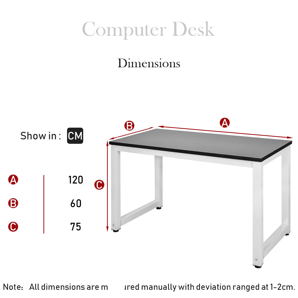 (Z)Modern simple metal computer desk desk home desk PC desk - 120x75cm