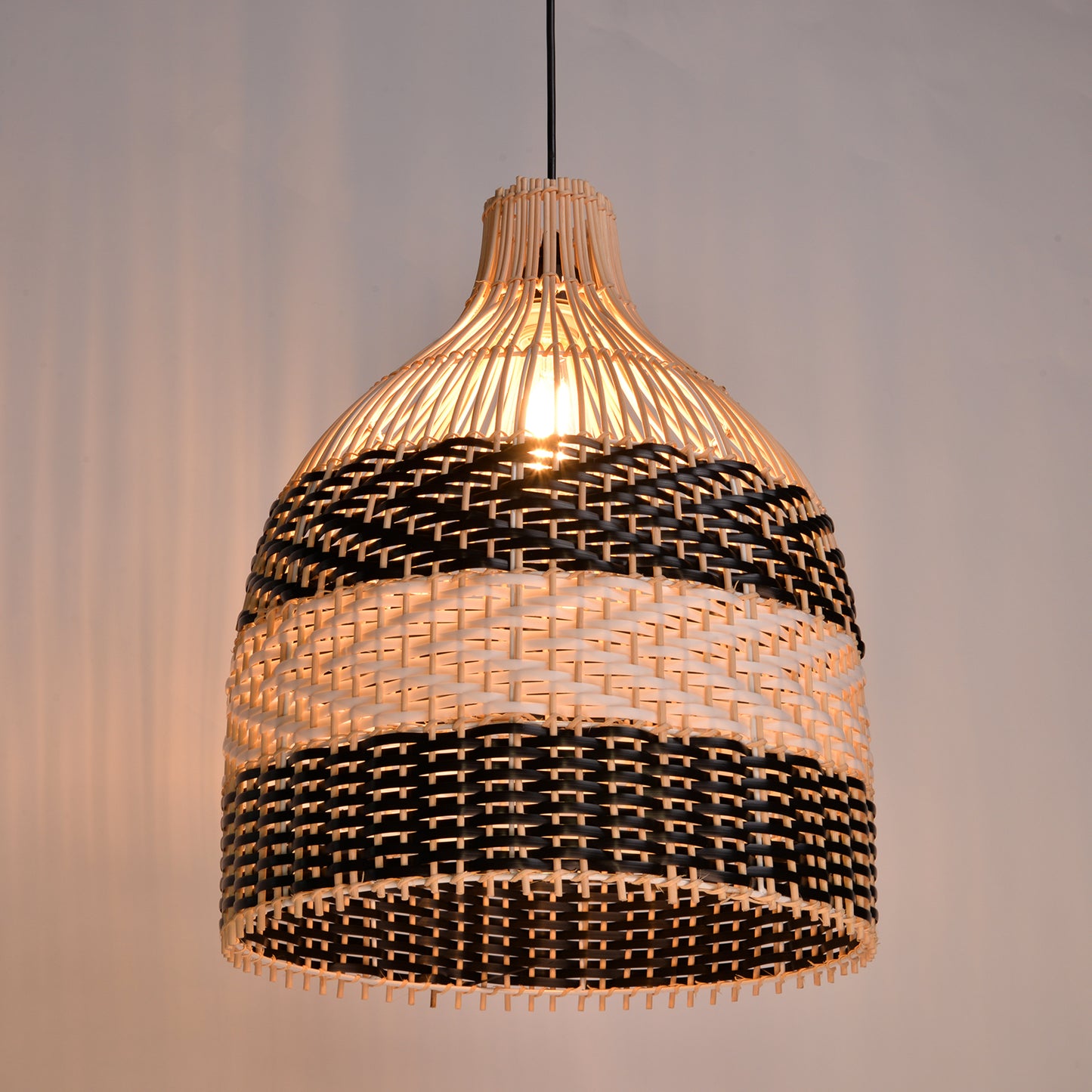 Drum Rattan Pendant Light Fixture For Living Room