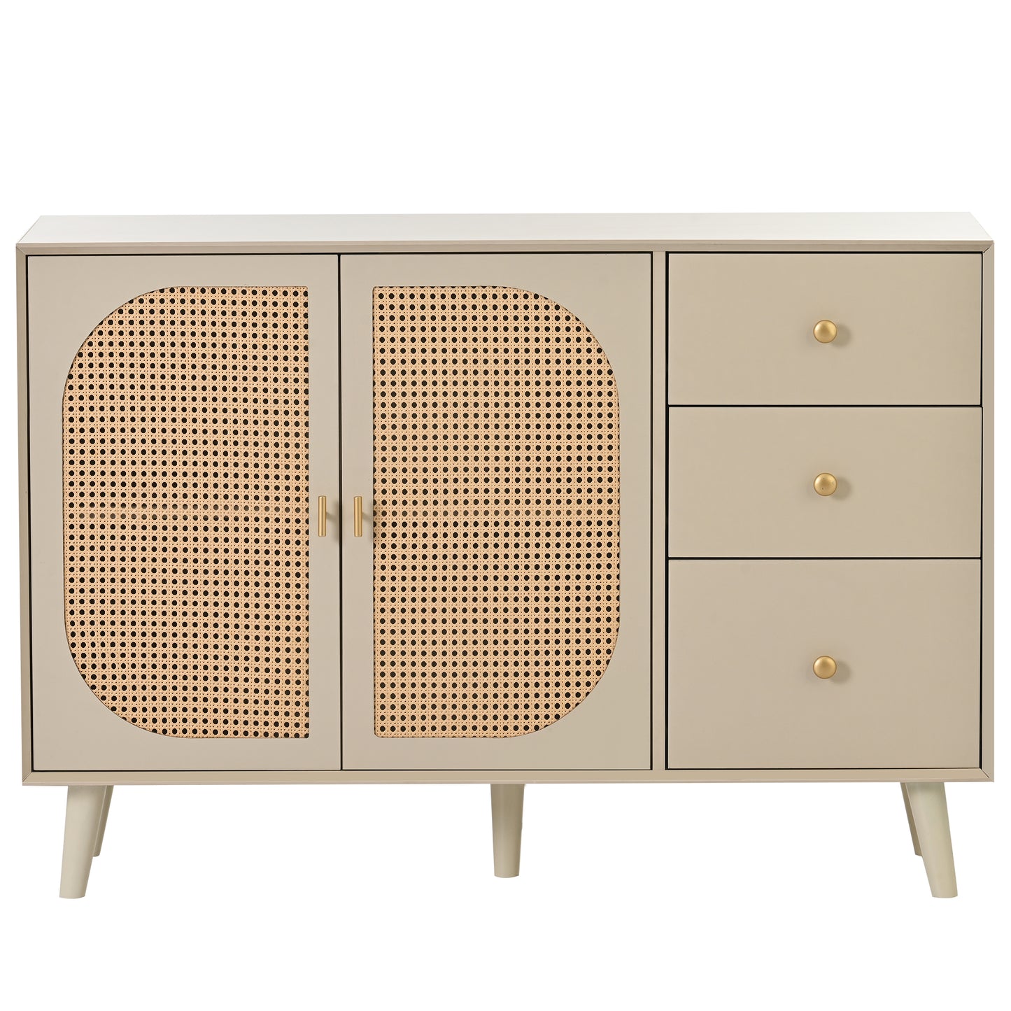 Off-White Cream Sideboard with Doors & Drawers - Large Storage for Living & Dining Rooms