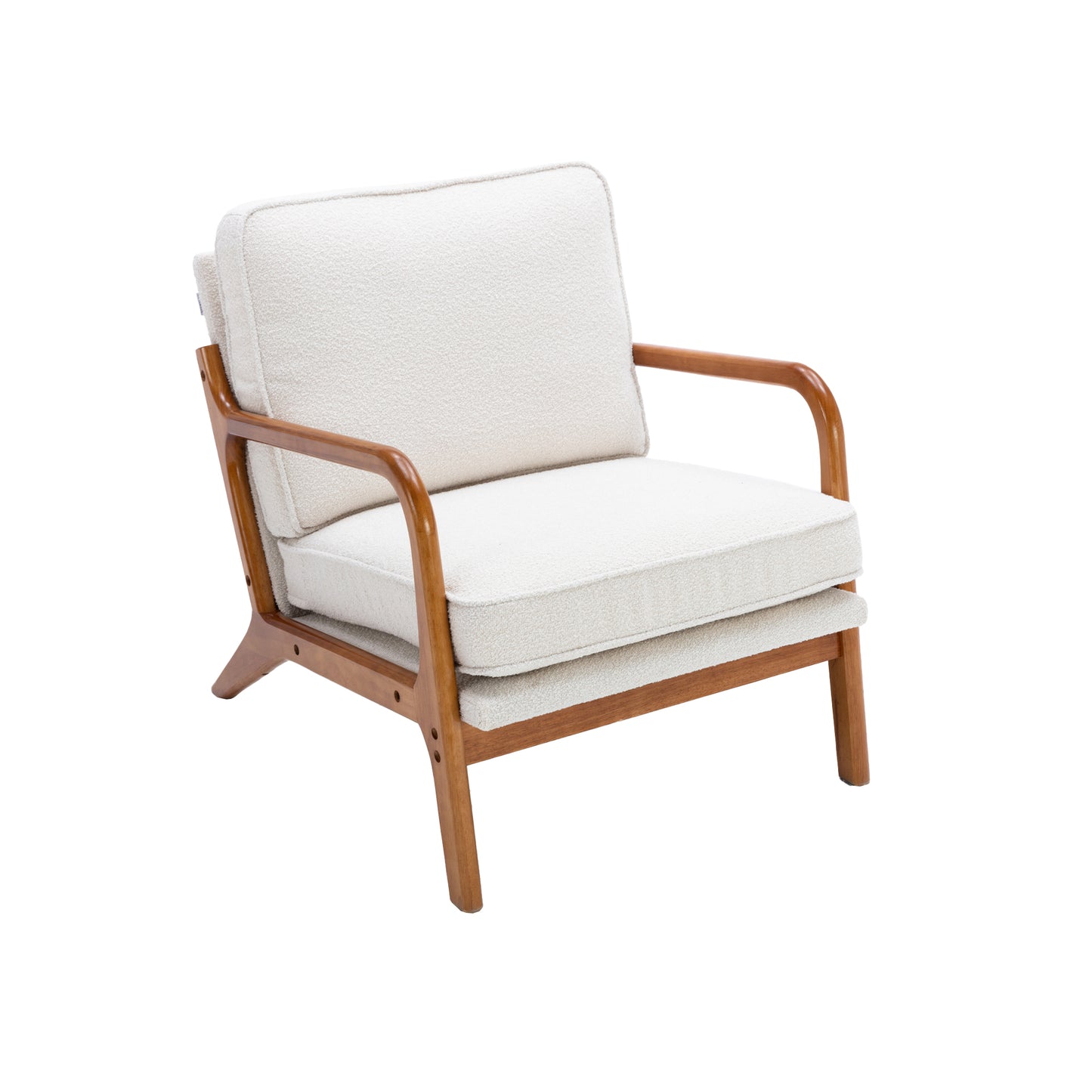 Modern Velvet Accent Chair with Wood Frame