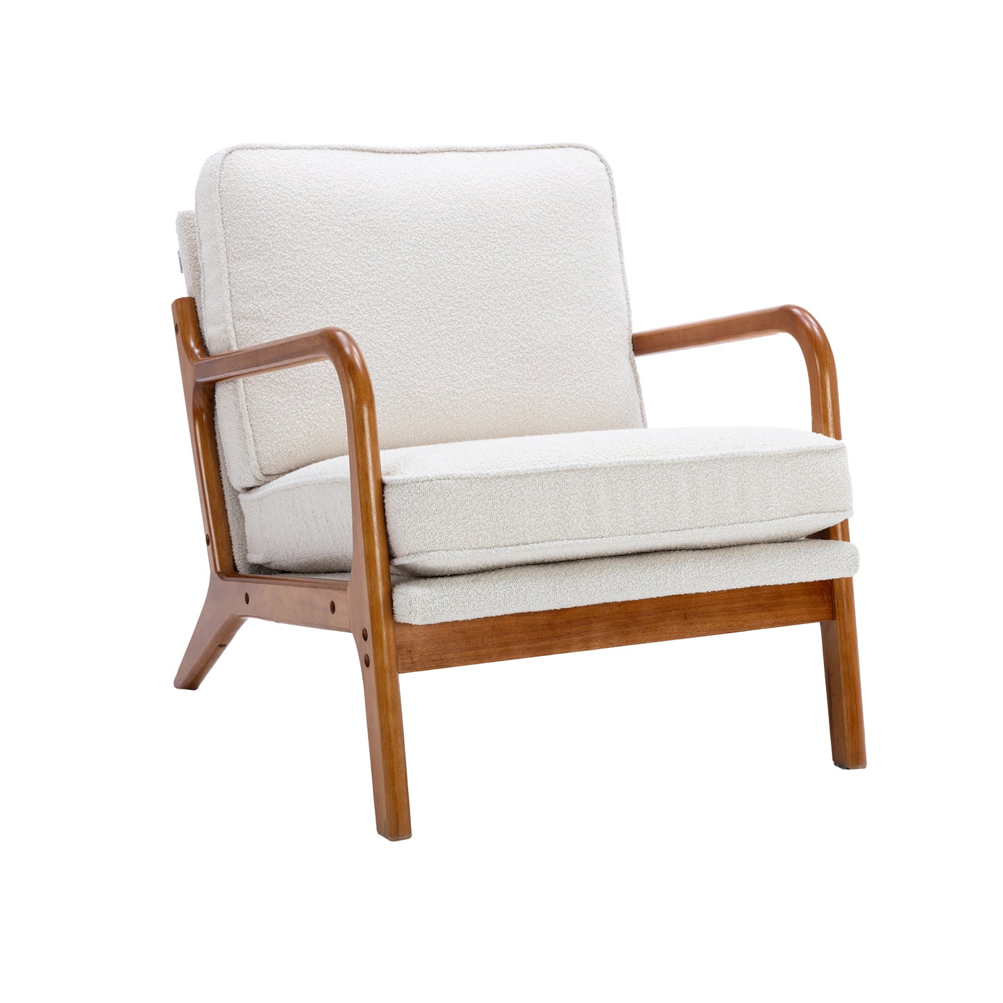 Modern Velvet Accent Chair with Wood Frame