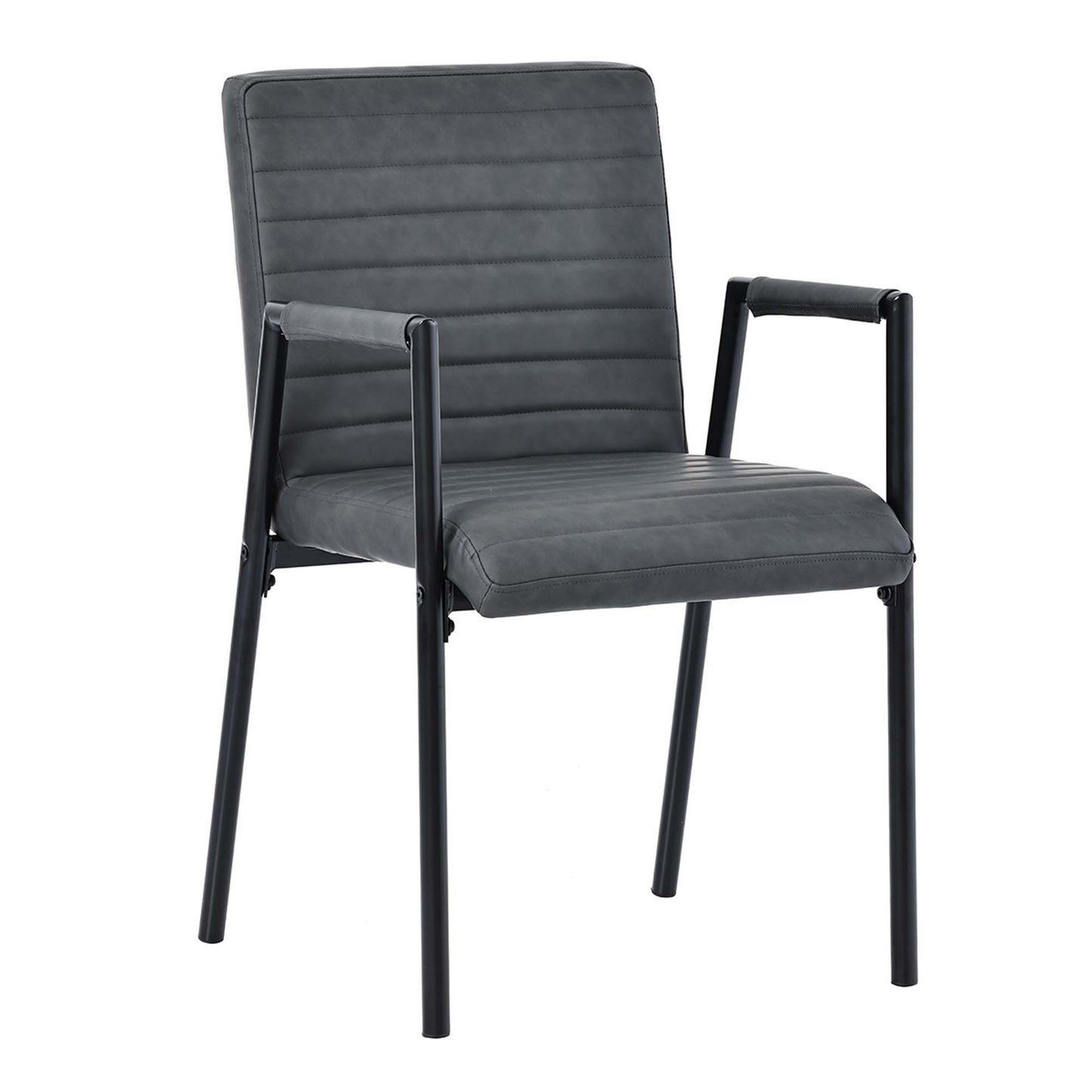 Black Velvet Dining Chairs Set of 2-Modern Striped Upholstered with Metal Legs